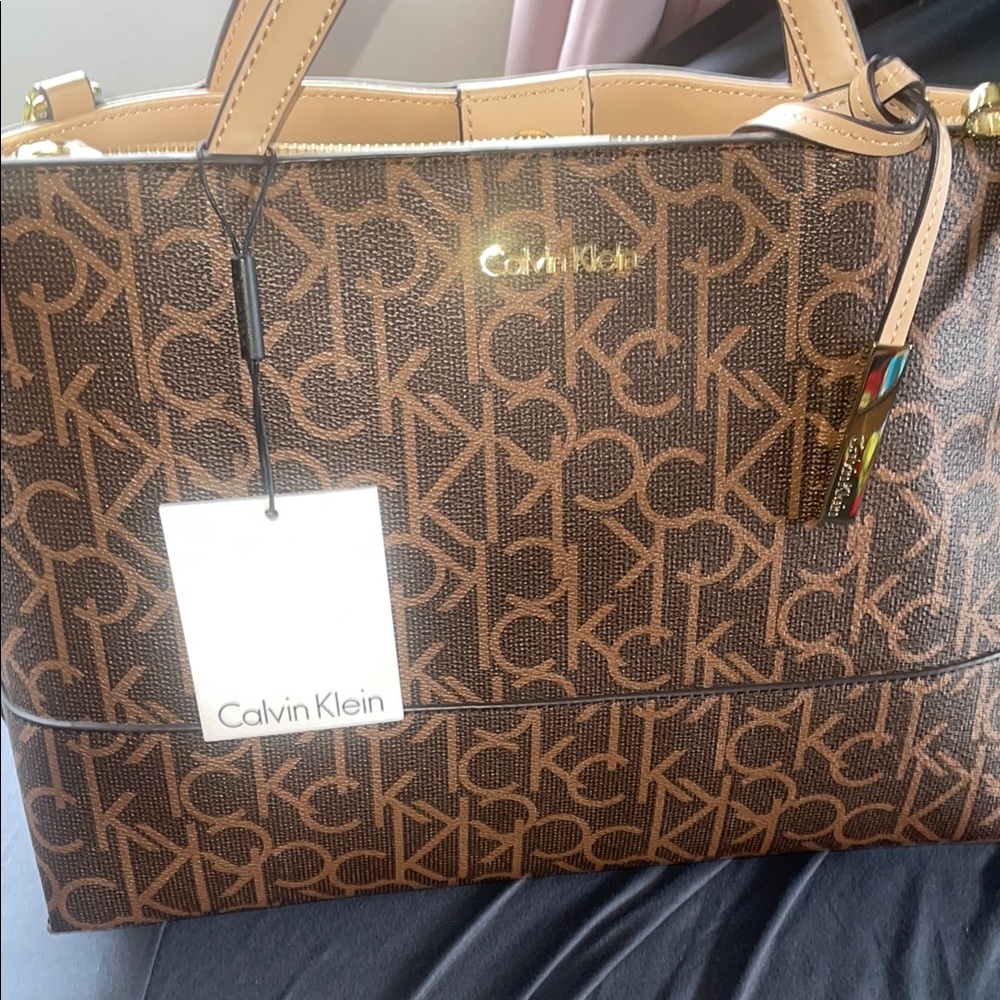 Calvin Klein Brown Monogram Women's Bag